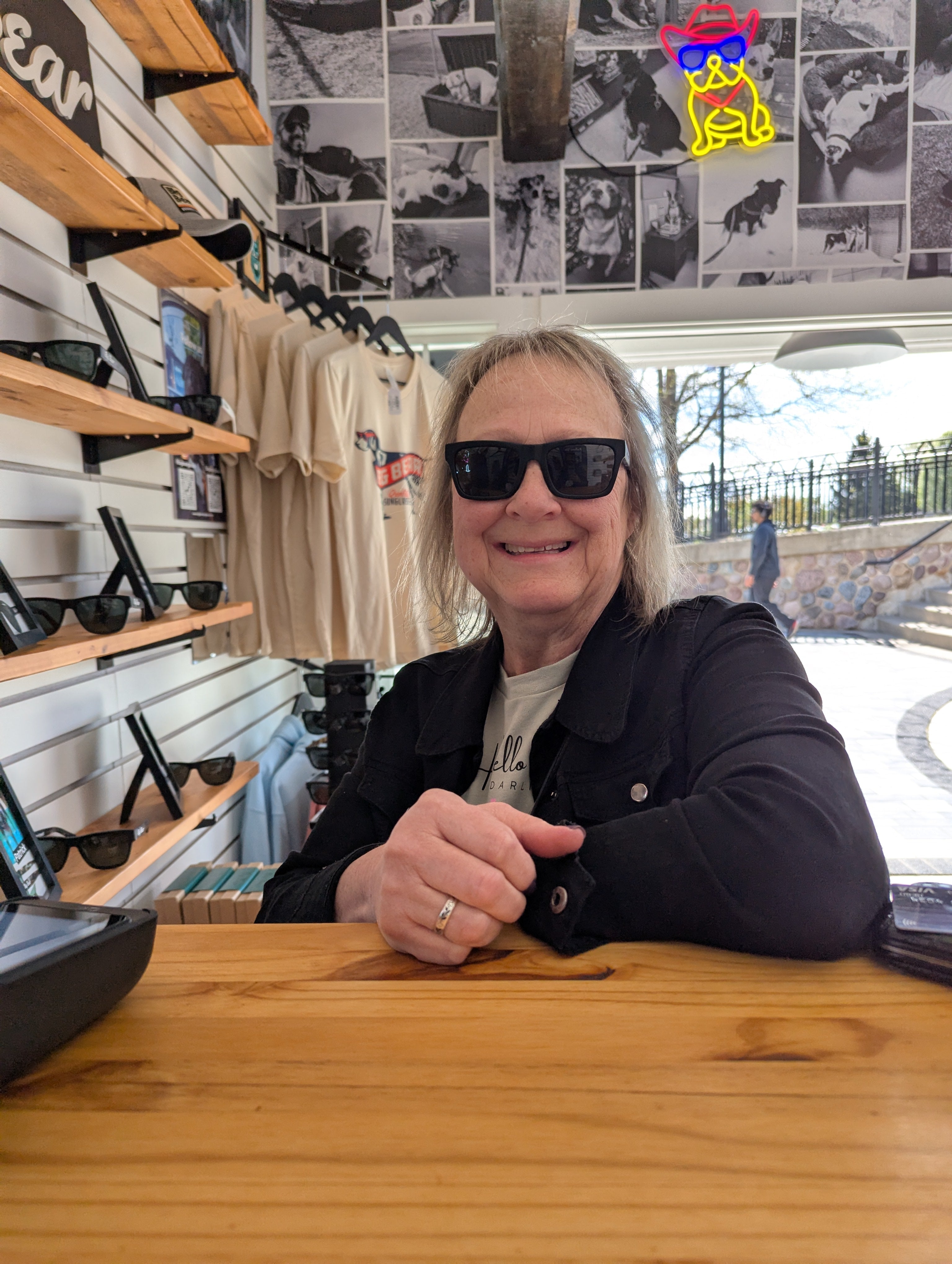 Female wearing sunglasses on instagram