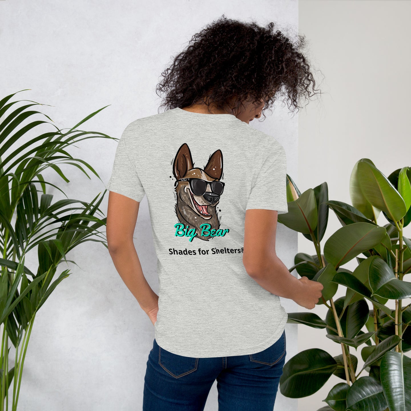 Look Cool, Help Dogs Unisex Tshirt athletic heather back female model lifestyle shot